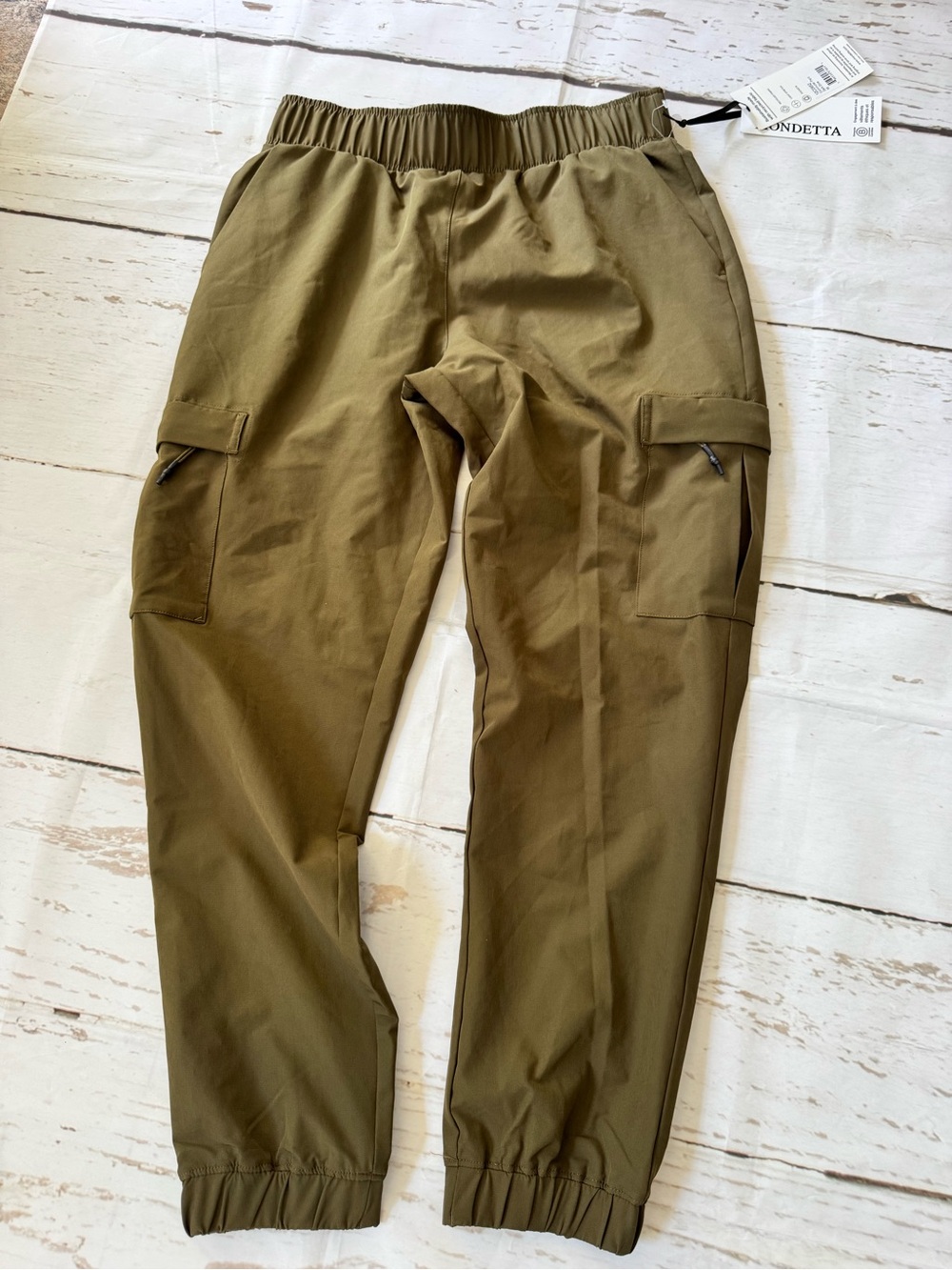 Mondetta Olive Cargo Pants with Elastic Cuffs